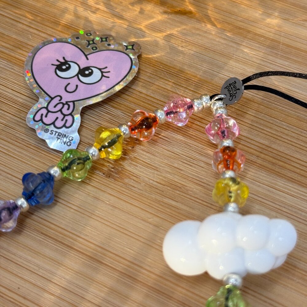 String Ting Glass Rainbow Candy Clouds Beaded Pho… - image 3